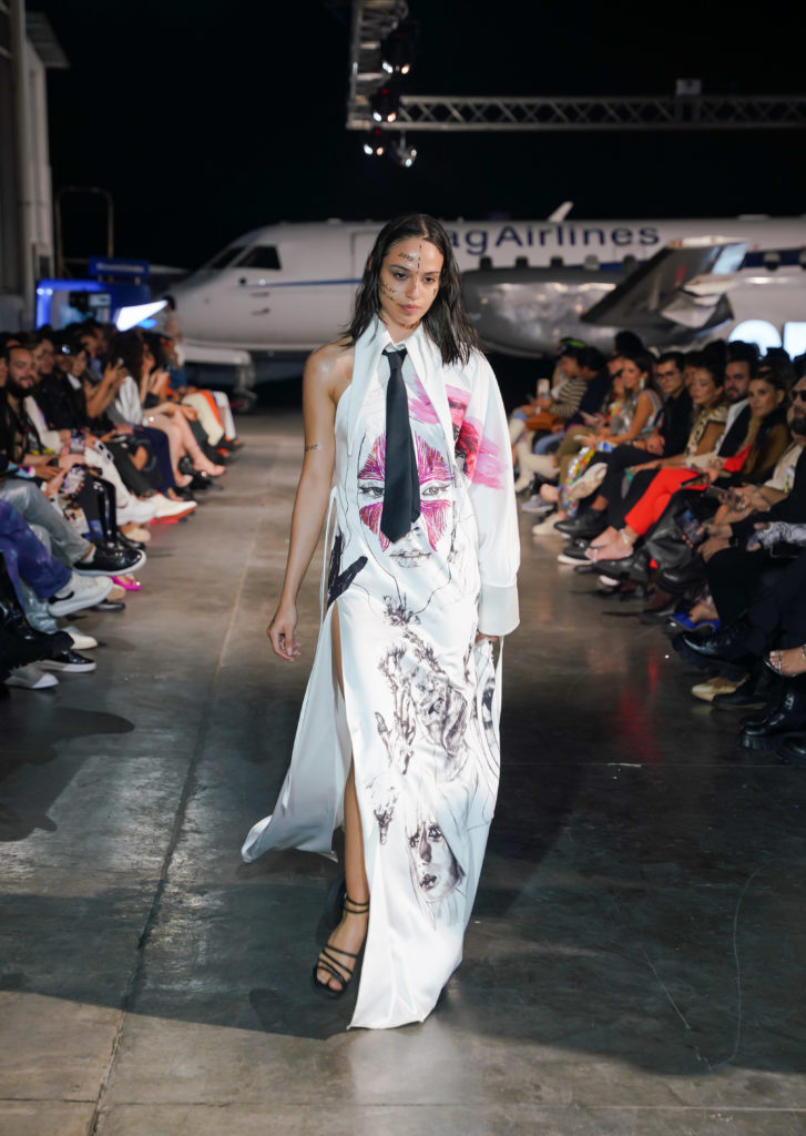 No Name Studios Guatemala Fashion week catwalk dress with tie latin American designers March 2023, semena de la moda @SDM_latam photo by @xelaaromfilms